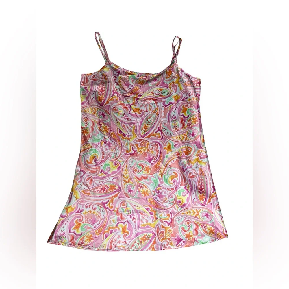 Lauren Ralph Lauren Black Label Paisley Chemise Nighty Sleepwear double strap XL